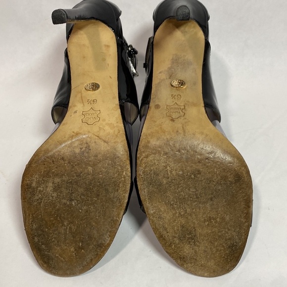 Charles David black open toe sandal leather cross strap ankle - Picture 5 of 12